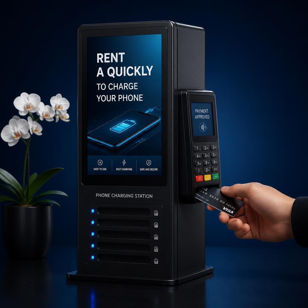 Station QUICKLY avec terminal de paiement